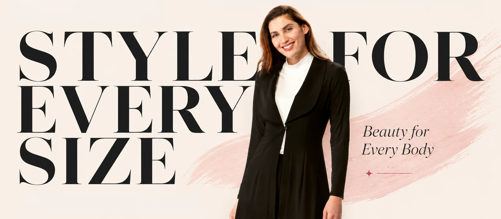 Crystal Fashions boutique-ready tailoring, shown in full-range sizing XS to XXXL